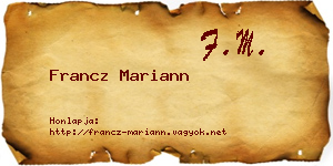 Francz Mariann névjegykártya
